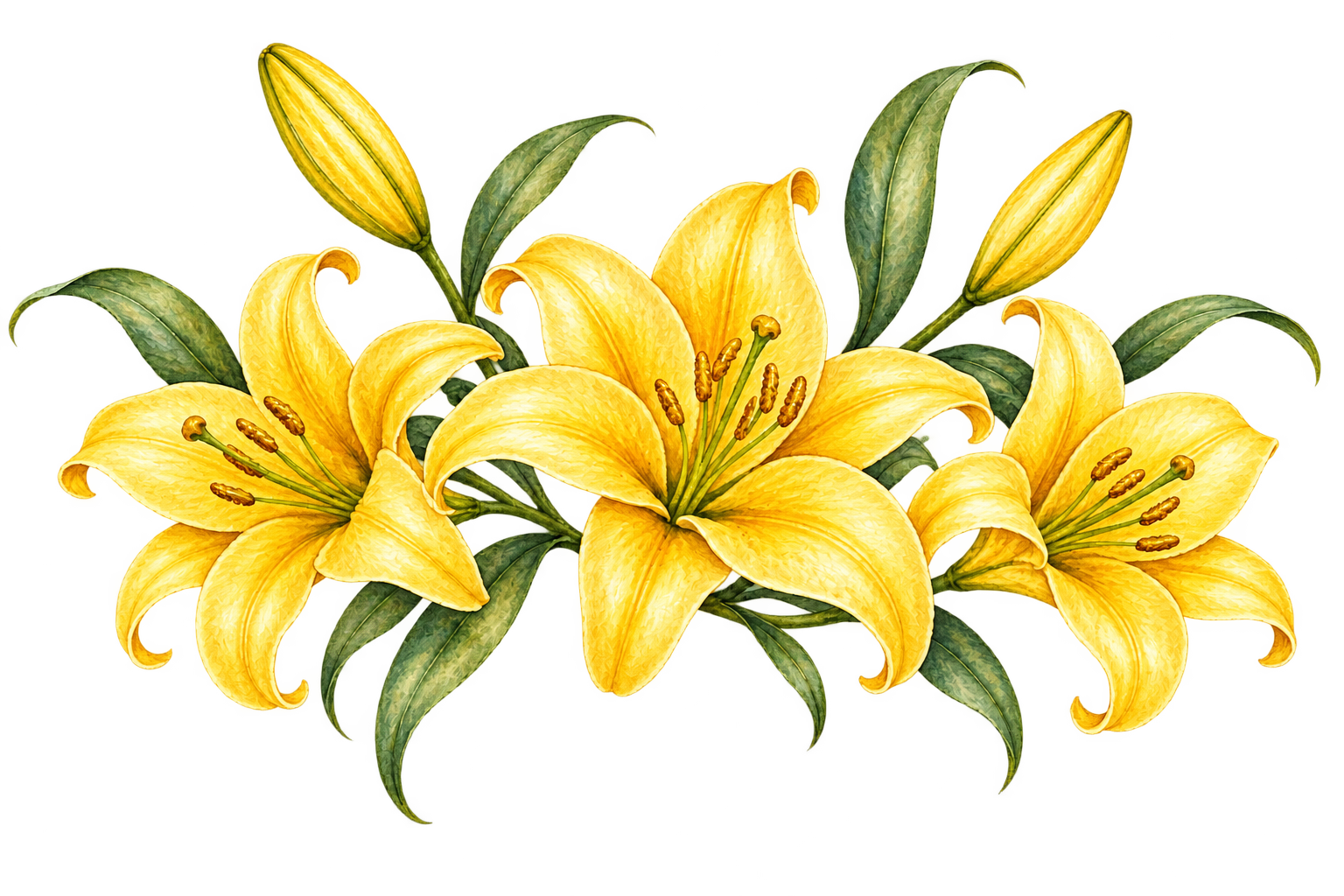 Yellow and gold lilies